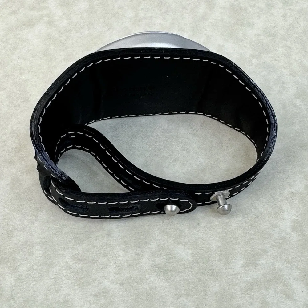 Black Beast‎ Swatch Midi Chrono Leather Strap- YMS1005 (Untested, Needs Battery)